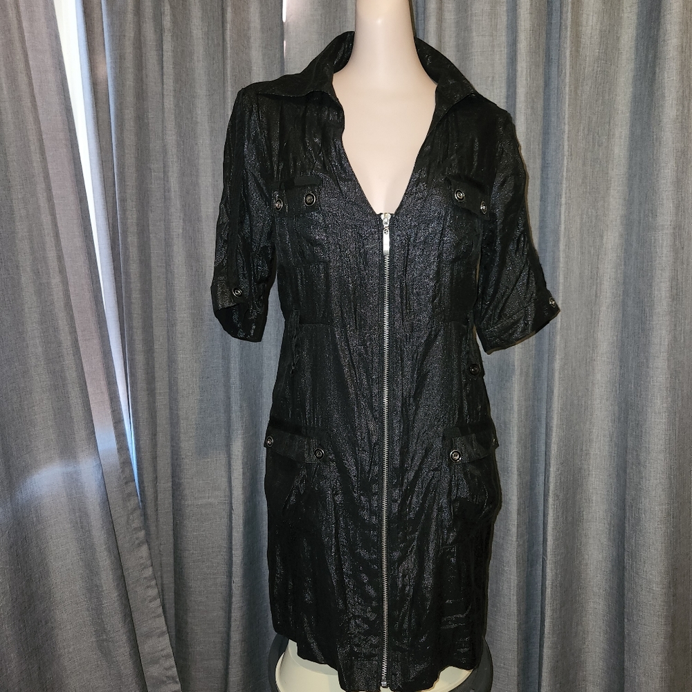 Zip Up Shirt Dress